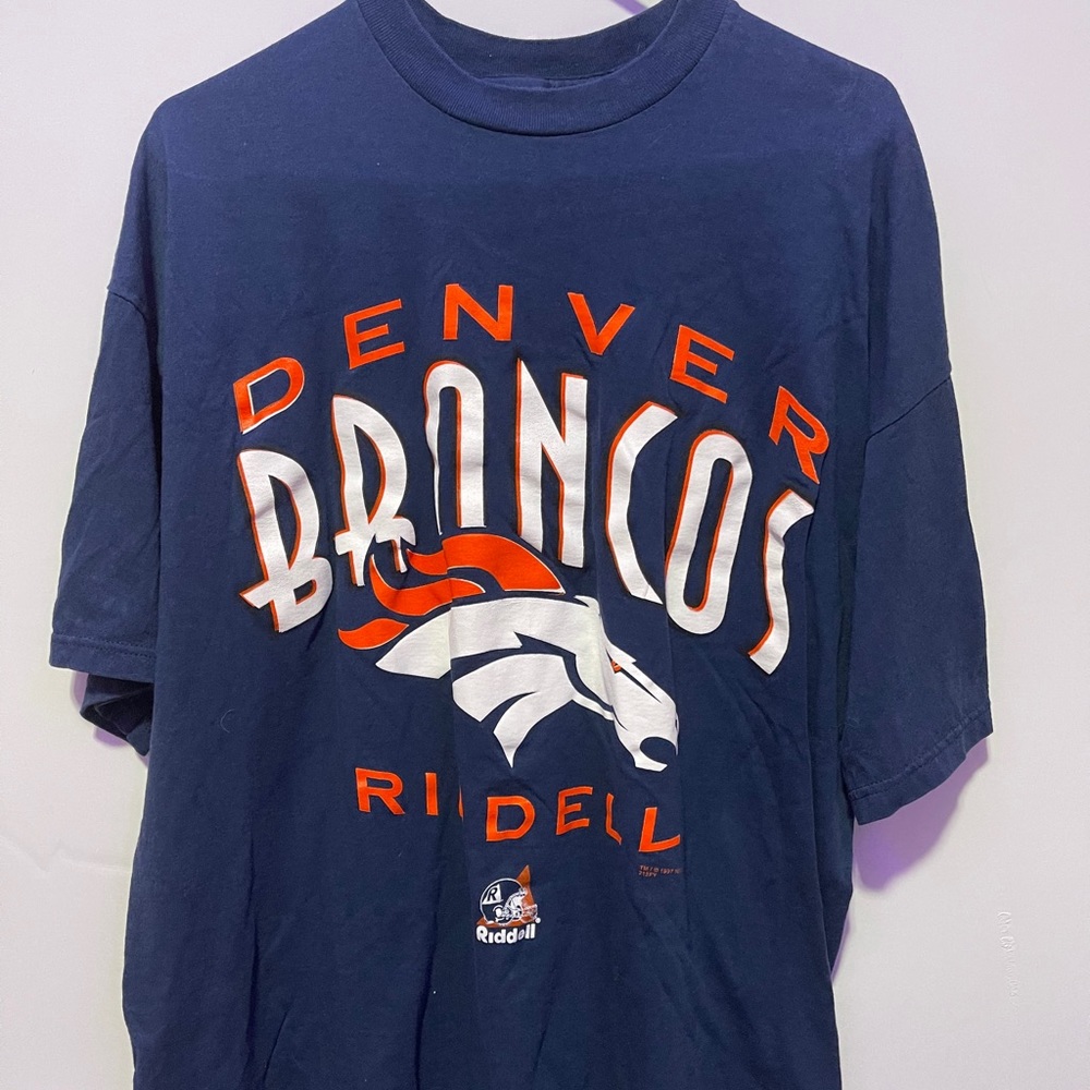 1997 Vintage Denver Broncos Navy Tee